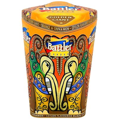 Battler Black Ceylon Tea Orange & Cinnamon, Aromatic Loose Black Tea from Sri Lanka in Metal Tin, 100 g
