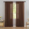 DONREN Curtains with Back Tabs, 2 Panels for Guest Rooms, Semi-Sheer, with Hooks, Tiebacks, Light Filtering, Playroom Curtains, 132 W x 78 L in, Cocoa Brown view 1