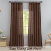 DONREN Curtains with Back Tabs, 2 Panels for Guest Rooms, Semi-Sheer, with Hooks, Tiebacks, Light Filtering, Playroom Curtains, 132 W x 78 L in, Cocoa Brown view 2