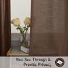 DONREN Curtains with Back Tabs, 2 Panels for Guest Rooms, Semi-Sheer, with Hooks, Tiebacks, Light Filtering, Playroom Curtains, 132 W x 78 L in, Cocoa Brown view 4