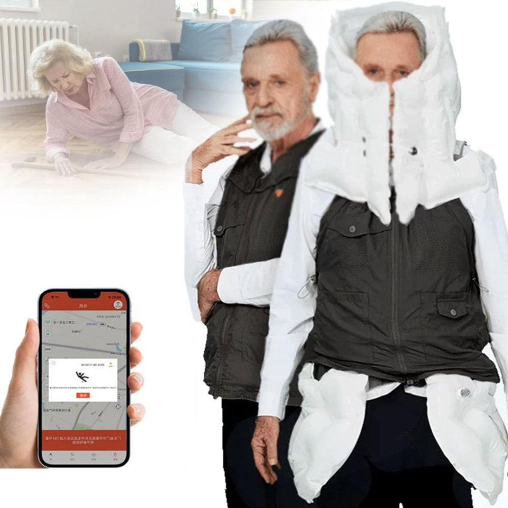 Anti-Fall-Airbag-Weste für ältere Menschen, Schwarz, 3XL