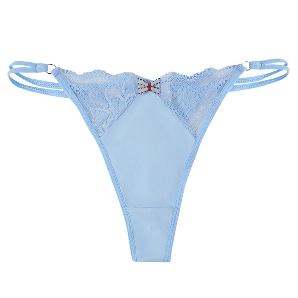 Women's Sexy Low-Rise T-Back Thong Panties, Blue, XS