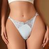 Women's Sexy Low-Rise T-Back Thong Panties, Blue, XS view 3