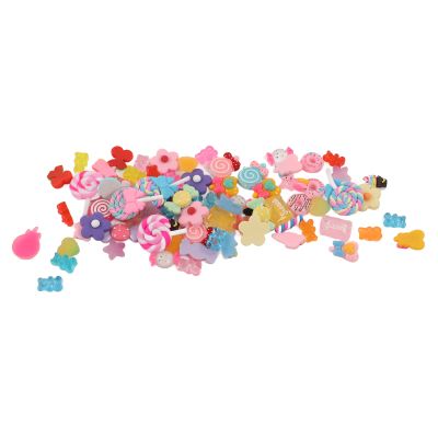 UPALDHOU 80-Piece ABS Resin Decorations, Lightweight, Durable, Wear-Resistant, Bright Colors for Hairpins, Phone Cases, and Home Decor