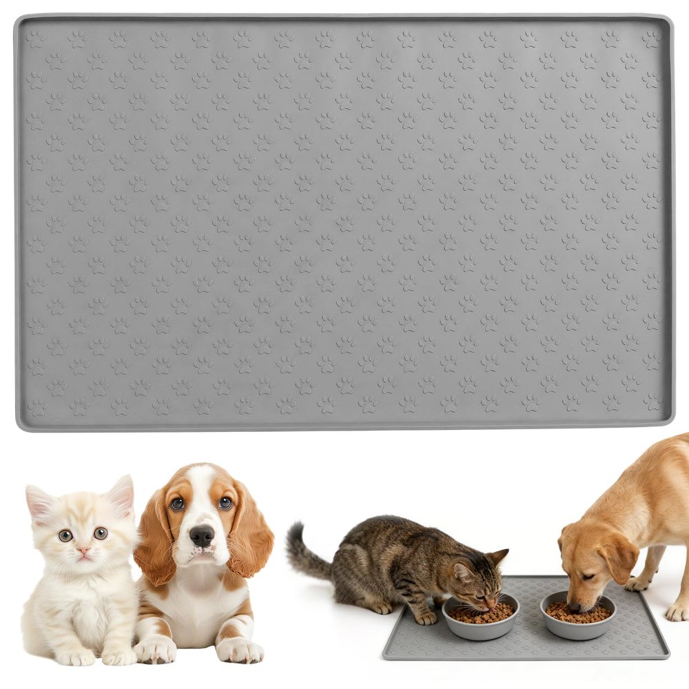 Silicone Pet Food Mat for Dogs and Cats, 47 x 30 cm