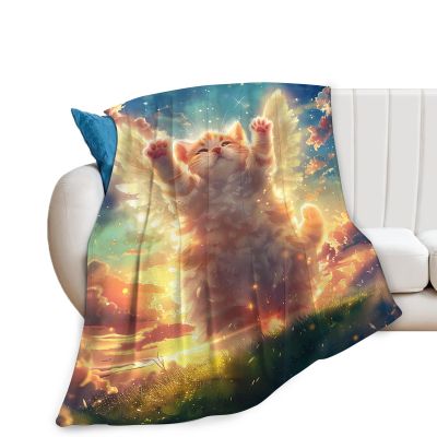 kalslhsQ Cat Blanket, Super Soft and Warm, Flannel, 127 x 101.6 cm