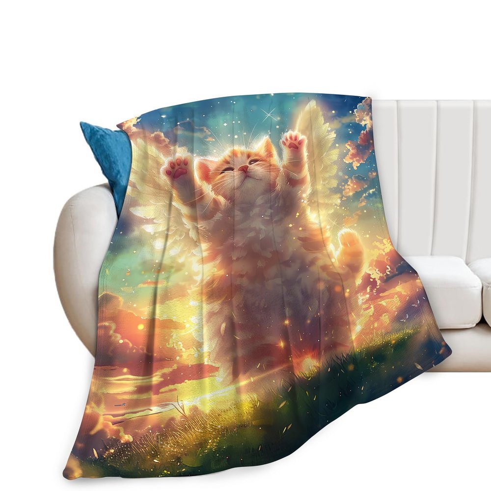 kalslhsQ Cat Blanket, Super Soft and Warm, Flannel, 127 x 101.6 cm