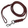 Genuine Leather Braided Dog Leash, 160 cm, Brown/Black view 1