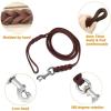Genuine Leather Braided Dog Leash, 160 cm, Brown/Black view 3