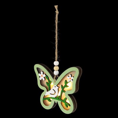 Veemoon Wooden Butterfly Hanging Decoration, 11.5 x 1.3 x 9.2 cm