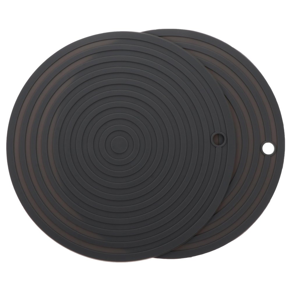 Round Silicone Pet Bowl Mat, 2-Pack, Non-Slip