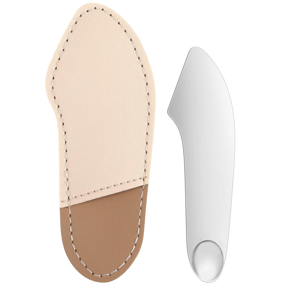 Stainless Steel Makeup Spatula, Curved, Silver, for Foundation
