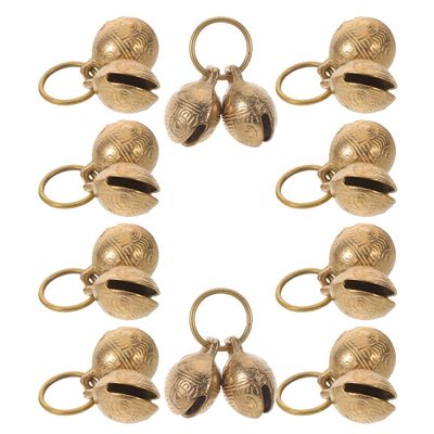 COLLBATH 10-Pack Pet Collar Bells, Copper Metal Safety Charms