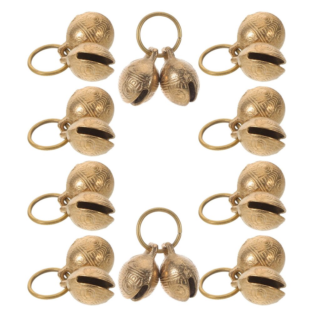 COLLBATH 10-Pack Pet Collar Bells, Copper Metal Safety Charms