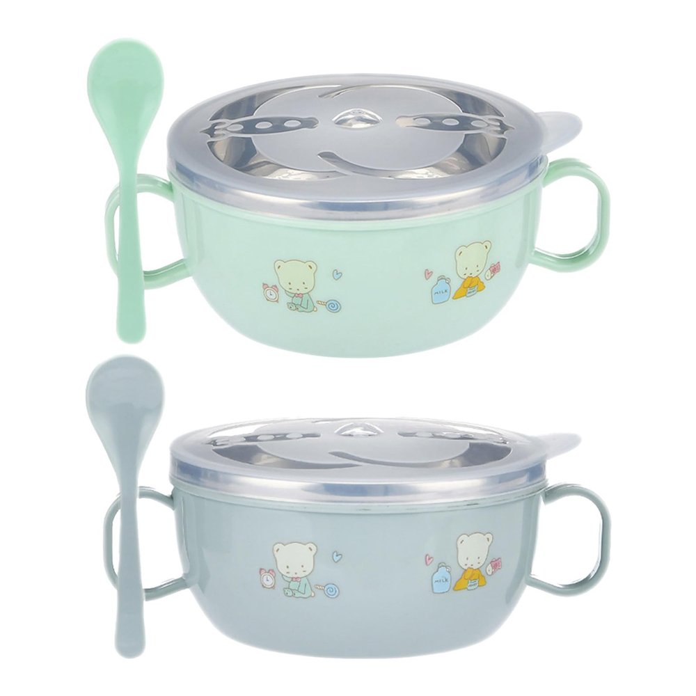 ORFOFE Stainless Steel Baby Bowls, 2-Piece Set, Double-Insulated