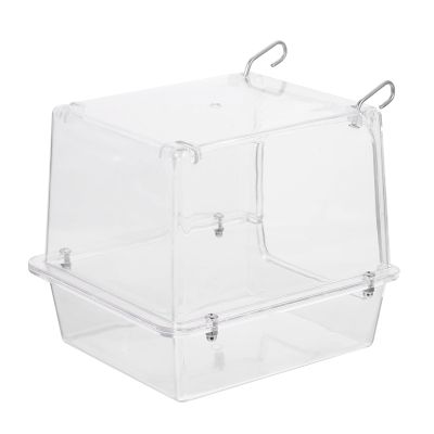 Alasum Parrot Bathtub for Cages, Leakproof, Easy to Install and Clean, Transparent Bird Bath