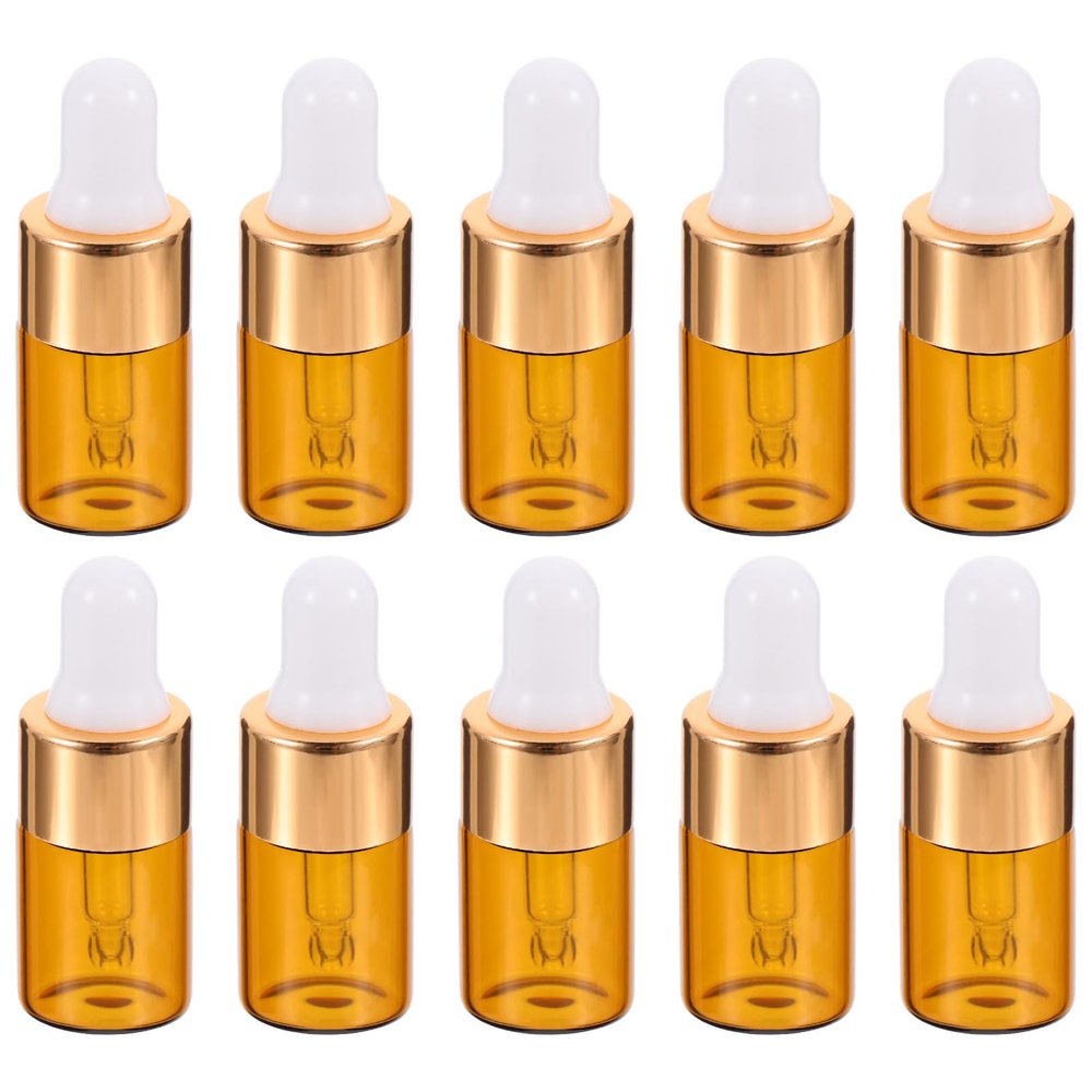 OKUMEYR 30-Pack 2 mL Small Brown Glass Dropper Bottles