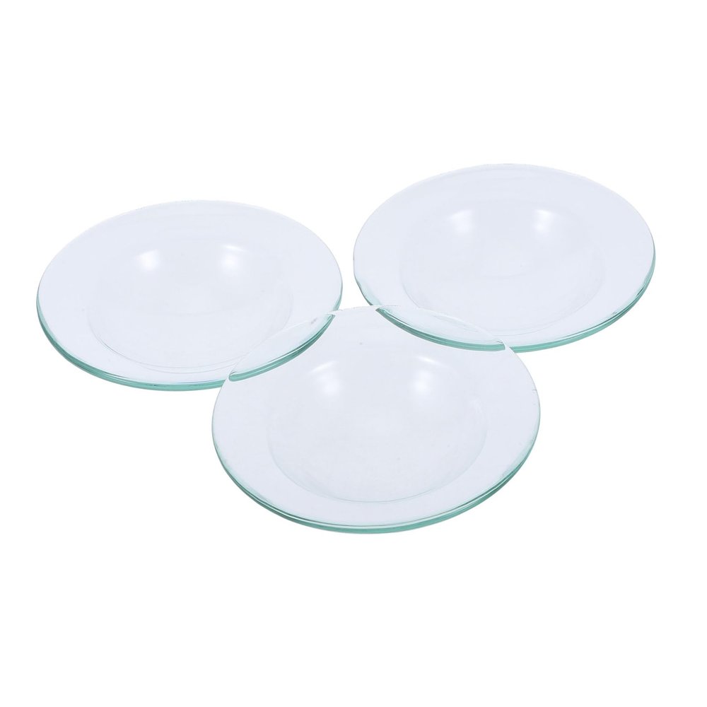 BCOATH Round Glass Wax Warmer Plates, 3 Pieces, for Wax and Oil