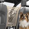 Dog Car Net, 3-Layer Car Net Bag, Backseat Dog Barrier, Adjustable Storage Net for Pets/Kids (Beige) view 1