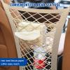 Dog Car Net, 3-Layer Car Net Bag, Backseat Dog Barrier, Adjustable Storage Net for Pets/Kids (Beige) view 4
