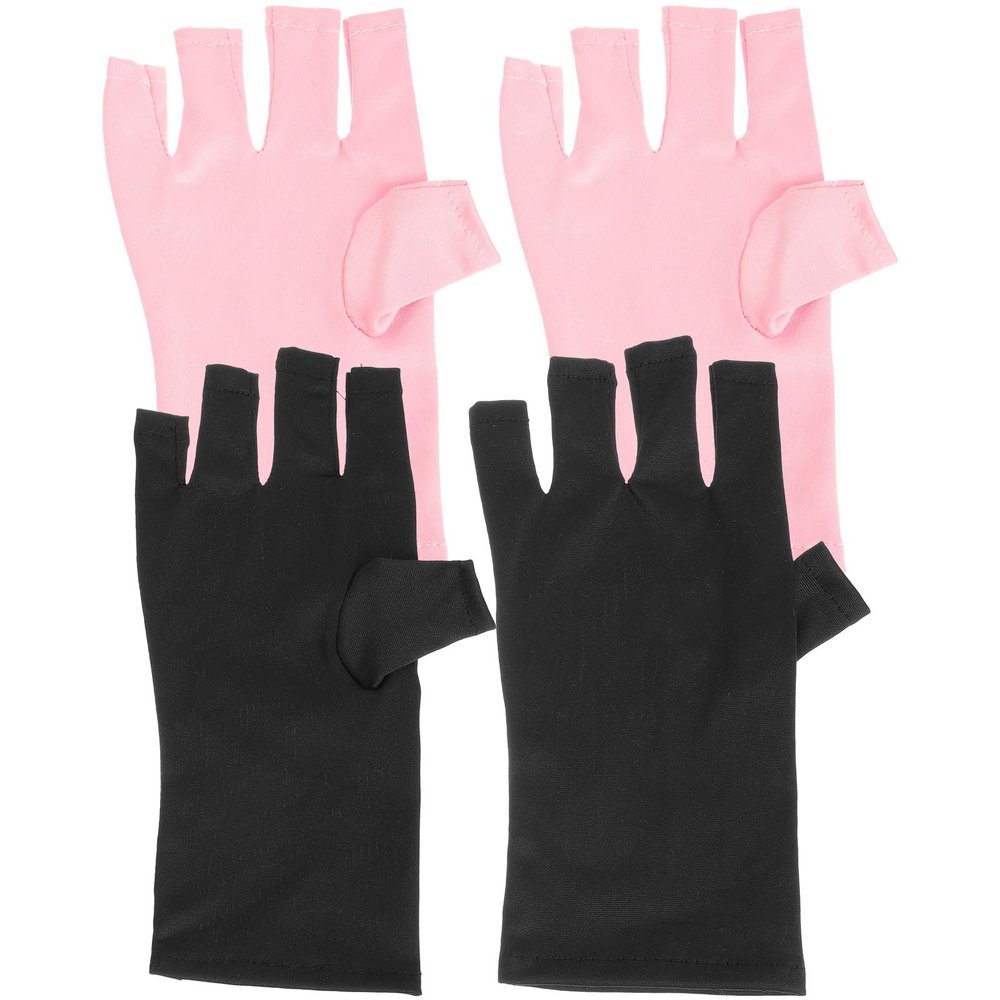 LABRIMP 2 Pairs Fingerless UV Protection Manicure Gloves