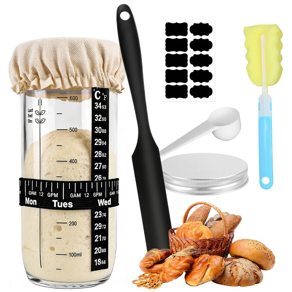 Kuvarix Sourdough Starter Kit, 730 ml Jar