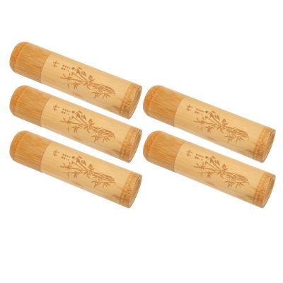 PUSOKEI Pet Bamboo Urns, Securely Mounted, Portable Small Urns for Pet Ashes, Dogs and Cats, Handcrafted Bamboo Memorial Urns, 5-Pack