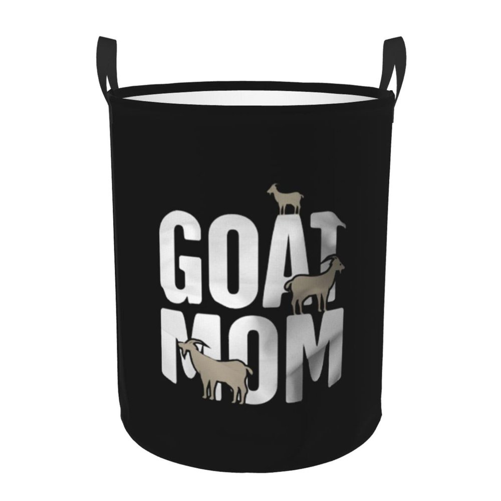 Goat Mom Laundry Basket with Handles, 34 x 42 cm