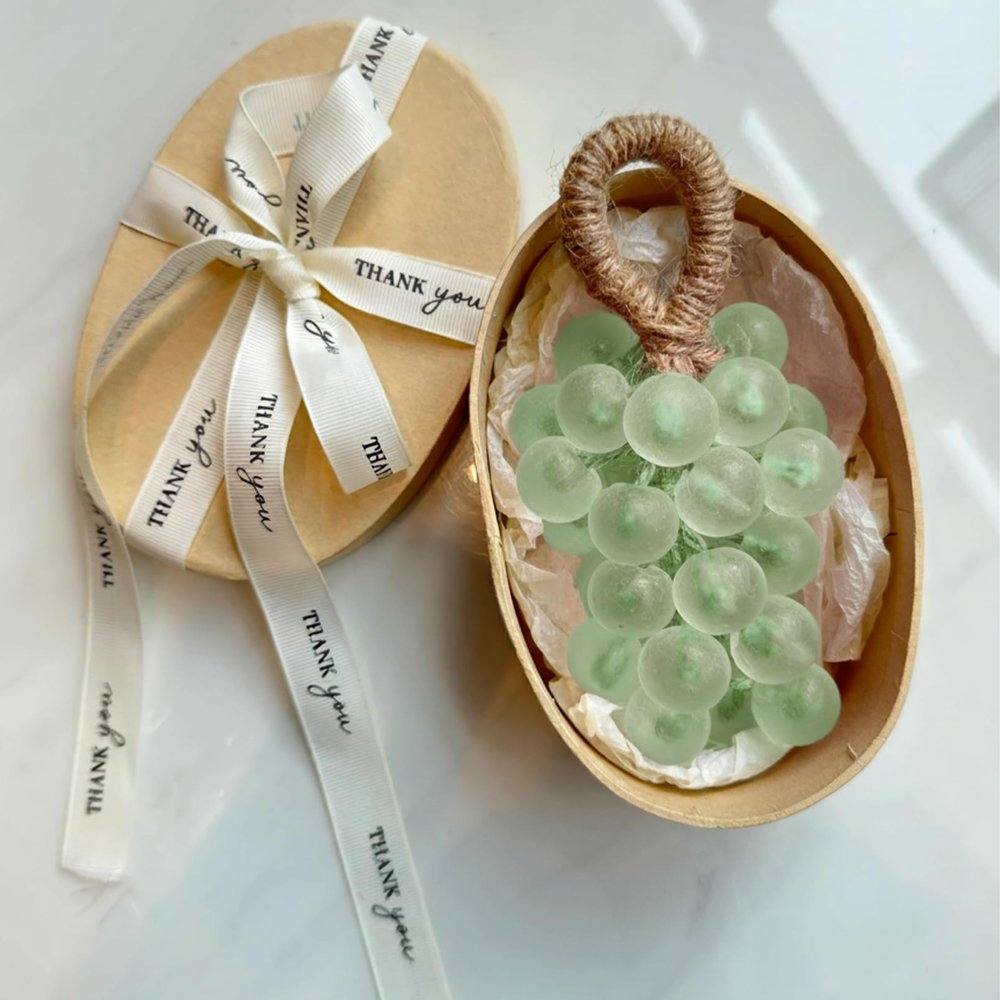 Grape Soap on a Rope, Handmade, Green, with Gift Box
