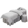 GZKDKZB 4-Piece Beauty Bed Cover Set with Tassel Embroidery, Gray, 80 x 1 view 1