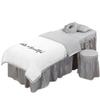GZKDKZB 4-Piece Beauty Bed Set with Tassels, White/Gray view 1