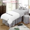 GZKDKZB 4-Piece Beauty Bed Set with Tassels, White/Gray view 2