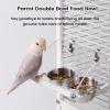 Nankoyal Bird Cage Bowls - Stainless Steel Feed and Water Dispenser with Acrylic Stand view 4