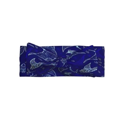 ZhaoYuGoods Baby Bow Headband with Manta Ray and Fish Print