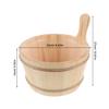Veemoon 4 L Wooden Sauna Bucket and Ladle Set with Plastic Insert and Rope Handle view 2