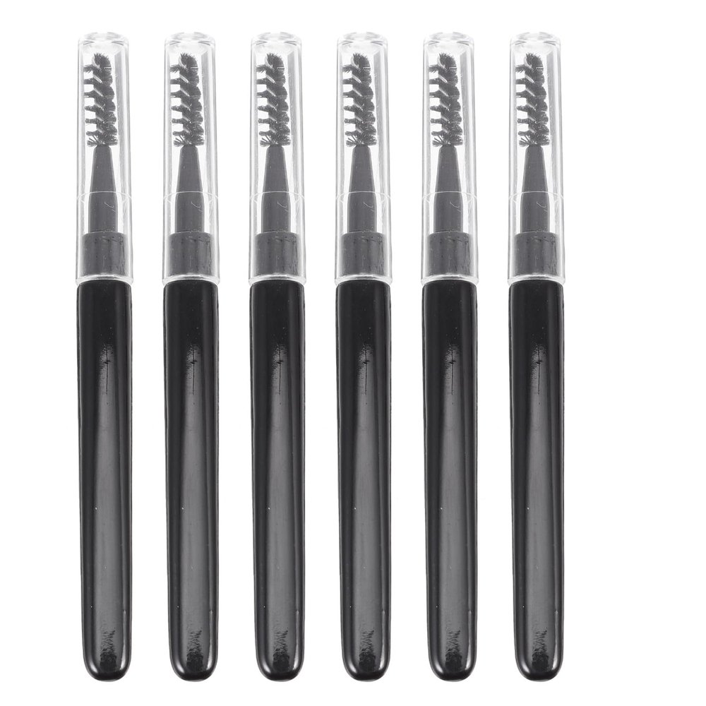 WRITWAA 6-Piece Black Plastic Eyelash Brushes with Eyebrow and Eyelash Separating Makeup Applicators