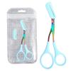 Professional Eyebrow Scissors with Comb, Stainless Steel Trimmer for Precise Shaping and Safe Grooming view 1