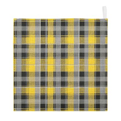 GuoChe Muslin Washcloths, 100% Cotton, Unisex, Yellow/Black Plaid, 5-Pack