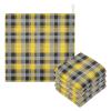 GuoChe Muslin Washcloths, 100% Cotton, Unisex, Yellow/Black Plaid, 5-Pack view 3