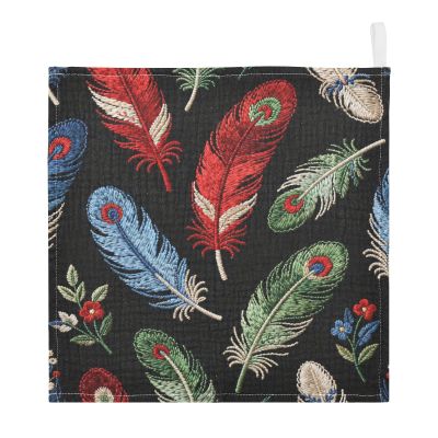 GuoChe Colorful Feather Pattern, 3-Pack Cotton Baby Washcloths