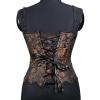 Women's Gothic Overbust Corset Top with Straps, Brown, XS view 4
