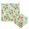 GuoChe Cotton Washcloths with Christmas Dog Pattern for Kids view 3