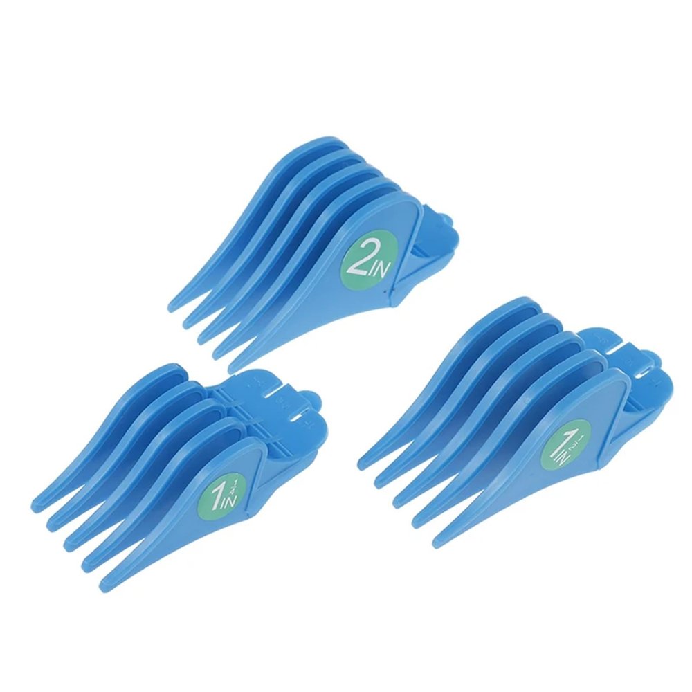 3 Large 32/38/51 mm Attachment Combs for Hair Clippers, Replacement Parts, Blue, 3-Piece Set