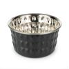 HAPPET Diamond Stainless Steel Bowl 0.9 L, 17 cm - Non-Slip Bowl for Dogs and Cats, Black-Silver view 1