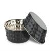 HAPPET Diamond Stainless Steel Bowl 0.9 L, 17 cm - Non-Slip Bowl for Dogs and Cats, Black-Silver view 2