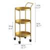 IEOWY Metal Bar Cart with Rotating Corner Shelf view 2