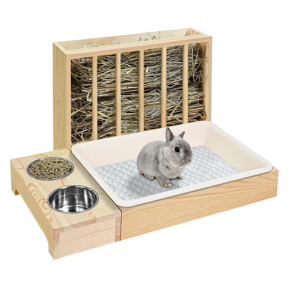 Wooden Automatic Feeder for Rabbits and Small Animals