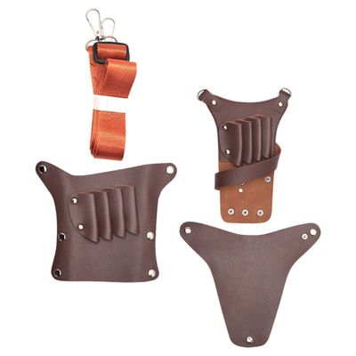 Large Brown PU Hairdressing Scissor Bag, Portable and Durable for Salons
