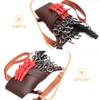 Large Brown PU Hairdressing Scissor Bag, Portable and Durable for Salons view 3
