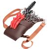 Large Brown PU Hairdressing Scissor Bag, Portable and Durable for Salons view 4
